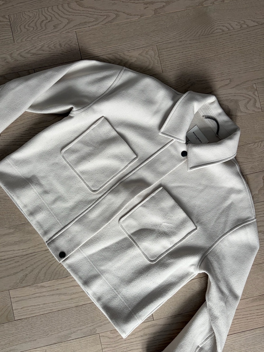 Banana Republic White Cropped Shacket Jacket